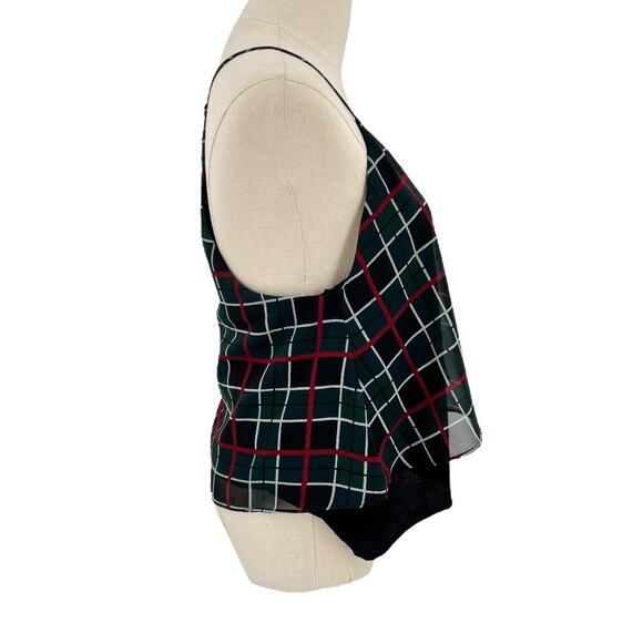 Lovers + Friends Poppy Cami Plaid Top Green Black Red Size S Small - Picture 7 of 11